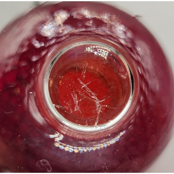 Red Optic Empoli Brandy Snifter Oversized 10" Stemware Barware Italy - Picture 7 of 7